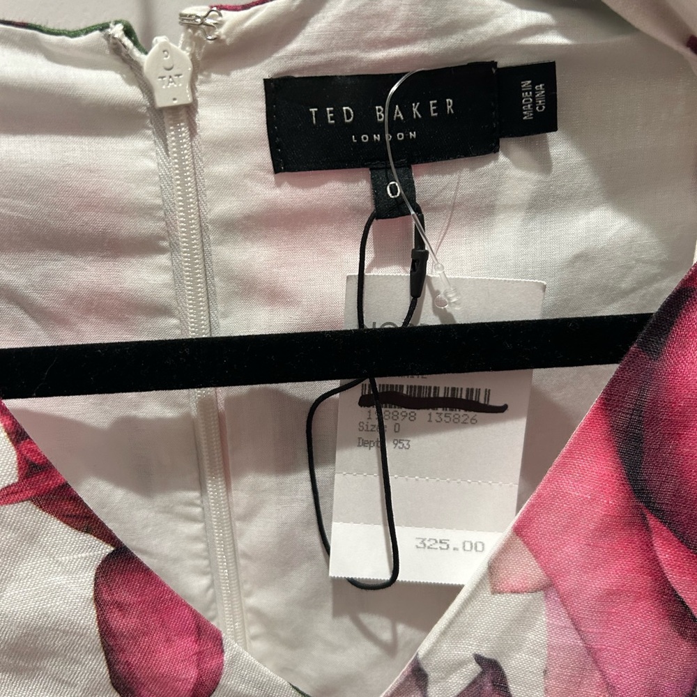 Ted Baker Short Sleeve V Neck Linen Midi Dress - Picture 6 of 7